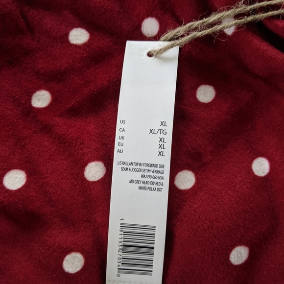 Rae Dunn BELIEVE Plush Velour Long Sleeve Top & Cozy Jogger Pajama Set XL NWT - Picture 4 of 7